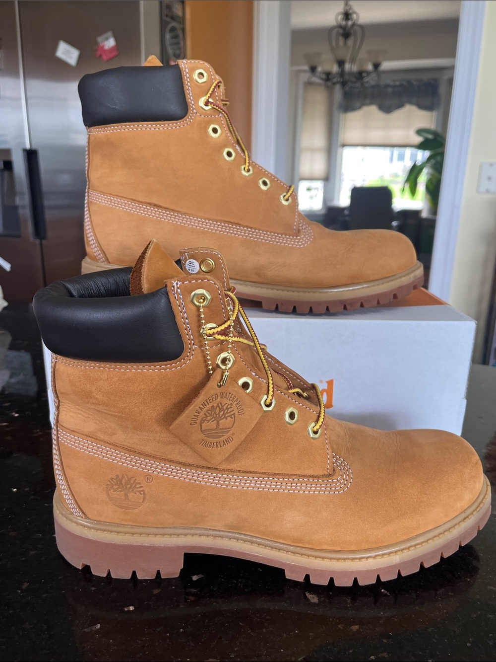 TIMBERLAND PREMIUM 6 INCH LACE WATERPROOF WHEAT BOOTS- Men’s 10.5 (pair #3)